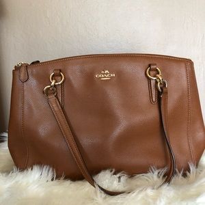 Coach brown leather shoulder bag